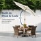 Best Choice Products 10ft Outdoor Woodgrain Pattern Steel Market Patio Umbrella w/ Crank, Tilt